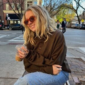 Scandia Woods Brown Henley Sweater